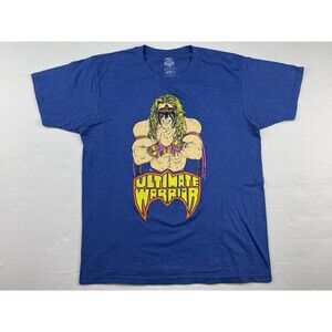 WWE Men’s Large Blue Short Sleeve Ultimate Warrior Ripple Junction T-Shirt